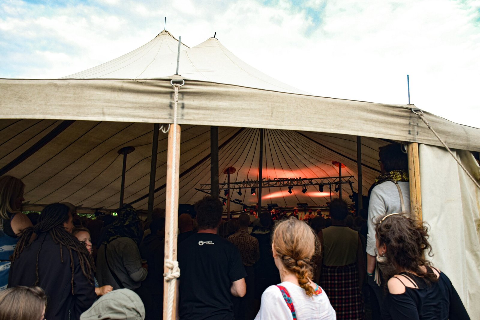 Heavy-duty canvas tarpaulin shelter for outdoor use